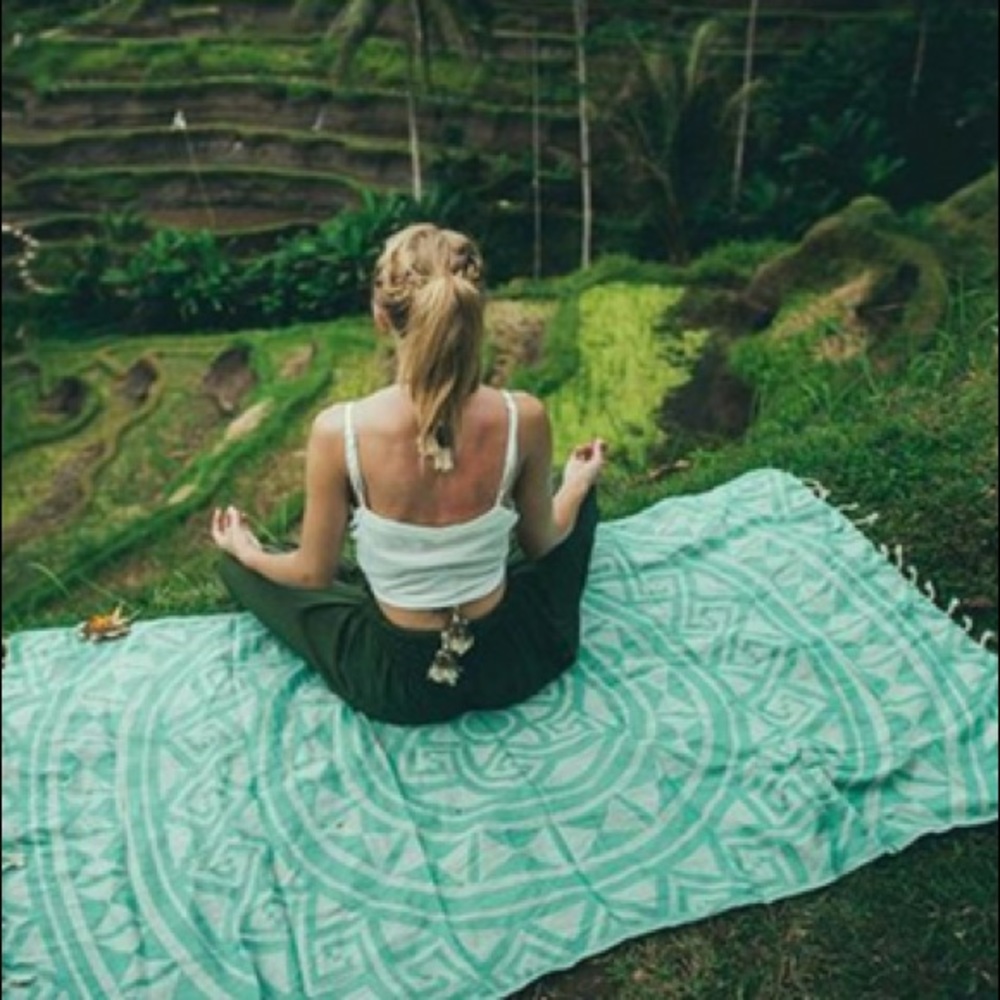 Turquoise Sand Cloud Bohemian Beach Towel